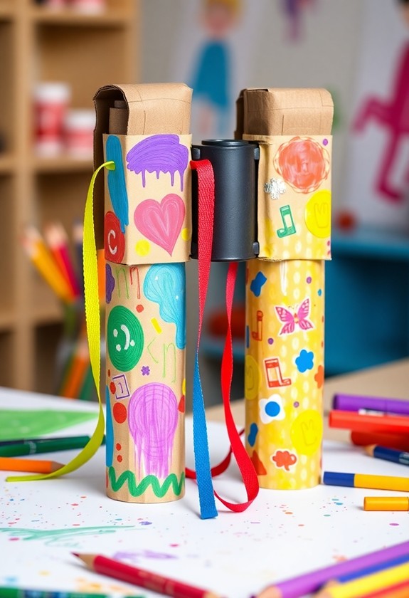 vibrant cardboard tube viewing