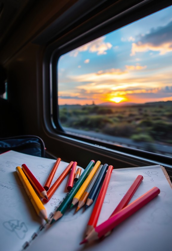 vibrant drawing supplies set