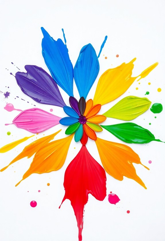 vibrant handprint flower art