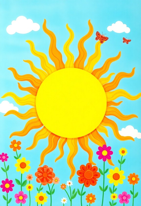 vibrant handprint summer art
