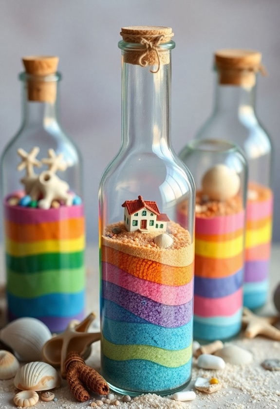 vibrant sand art bottles