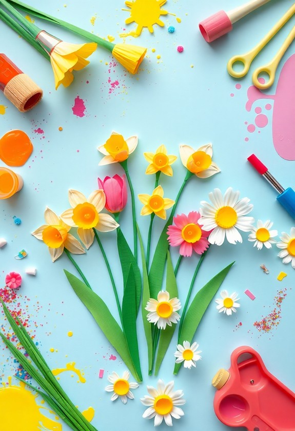 vibrant spring flower crafts