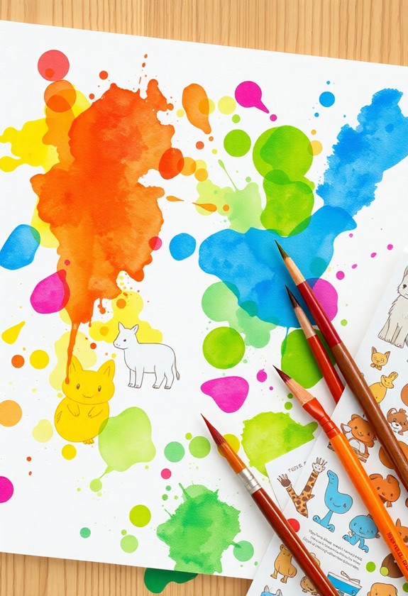 vibrant watercolor sticker design