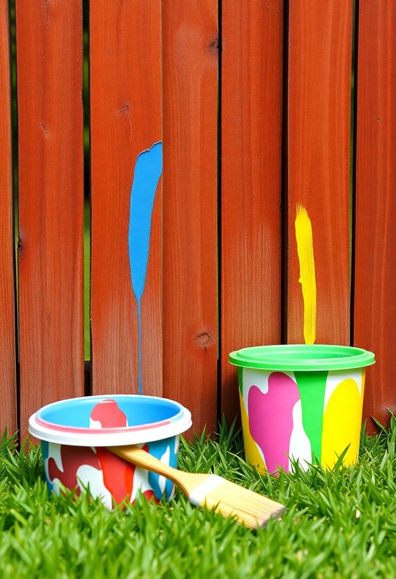 water painting with brush