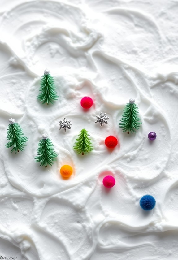 whimsical foam winter scenery