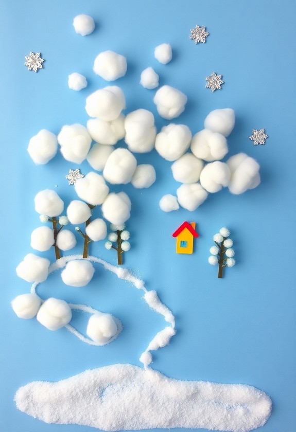 whimsical winter cotton landscape